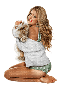 Kaz_Creations Woman Femme Colours Colour-Girls Cat Kitten - png gratuito