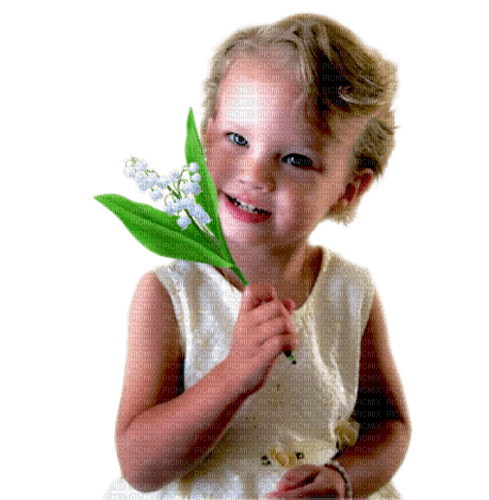 Child with Lily of the Valley/ enfant avec Muguet - 免费PNG