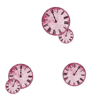 Kathleen Reynolds  Pink Deco Clocks - gratis png