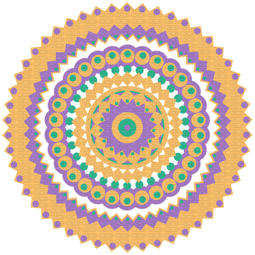 Purple/Yellow/Green mandala - zdarma png