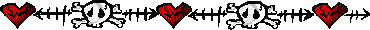 skulls and hearts border - Bezmaksas animēts GIF