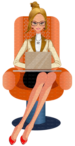 Woman, laptop, computer. Leila - png ฟรี