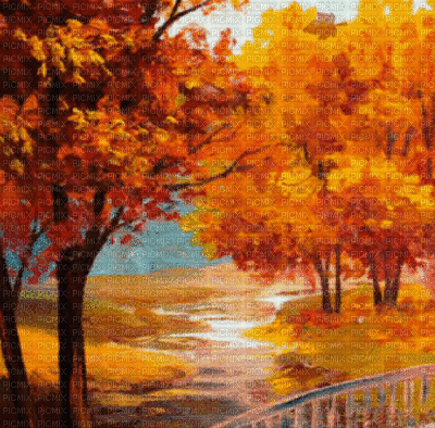 loly33 paysage fond automne - Zdarma animovaný GIF