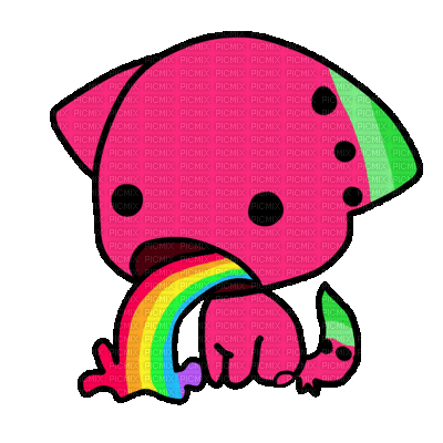 Rainbow Puking Dog - Darmowy animowany GIF