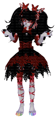 Red and black lace goth catboy - PNG gratuit