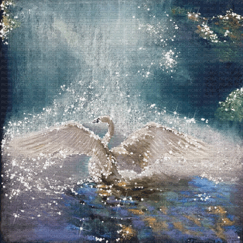 dolceluna flowers spring background swan - 免费动画 GIF