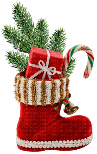 Christmas.Boot.White.Red.Green.Gold - бесплатно png