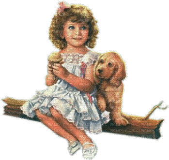 child with dog bp - Zdarma animovaný GIF