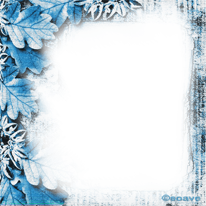 soave frame vintage autumn leaves blue - 無料png