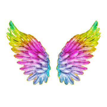 rainbow wings - GIF animado grátis