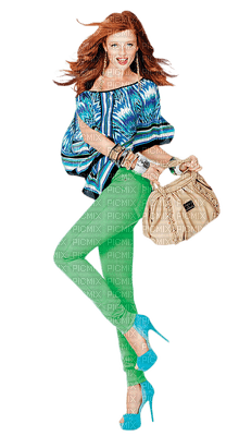 Woman  Bag Brown Blue Green - Bogusia - png gratis