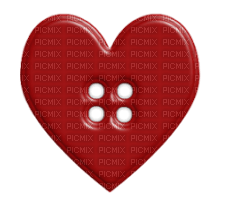 Kaz_Creations Red Scrap Heart Love Button - darmowe png