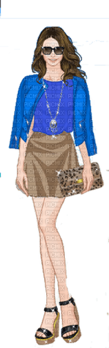 brown and blue fashion - png gratis