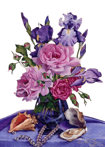 Цветы в вазе - бесплатно png