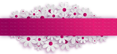 banner flower fleur pink tube deco line - gratis png