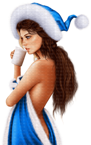 Women. Christmas. Coffee. Leila - ücretsiz png