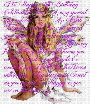 Birthday Fairy with poem - png gratis
