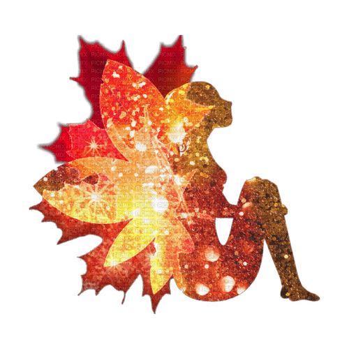 autumn fall leaves leaf feuille woman femme - gratis png