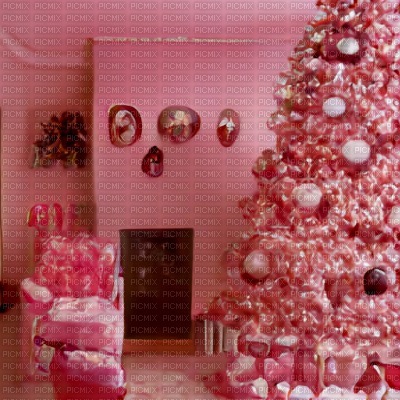 Pink Christmas Living Room - PNG gratuit