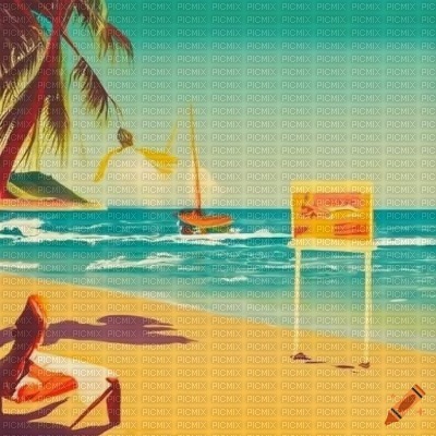 Retro Beach - 無料png
