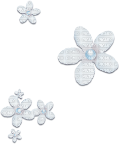 soave deco flowers scrap pearl white blue - PNG gratuit
