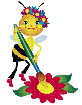 Kaz_Creations Cute Cartoon Love Bees Bee Wasp - zdarma png