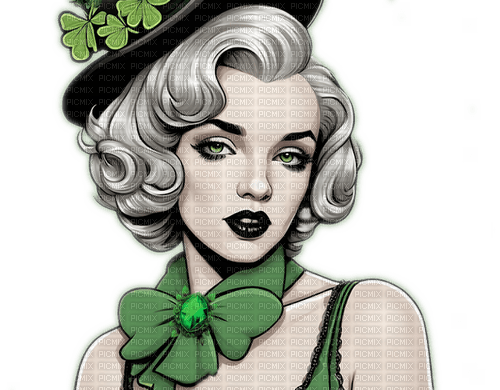 ♡§m3§♡ STPATTYS GREEN LUCK MARILYN - δωρεάν png