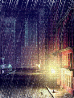 night rain - GIF animado grátis