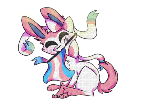 trans flag sylveon - 免费PNG