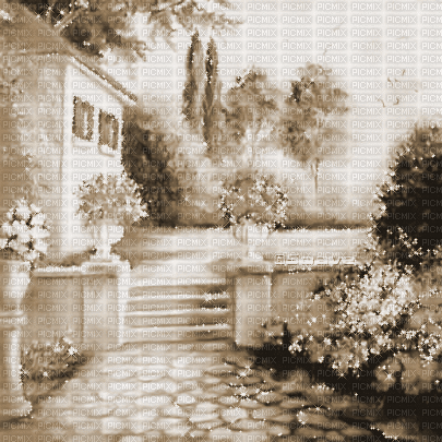 soave background animated vintage house garden - Ilmainen animoitu GIF