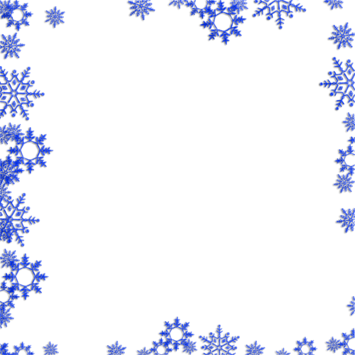 Snowflakes.Frame.Blue - 免费PNG