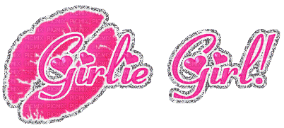 girlie girl pink glitter text - Ingyenes animált GIF