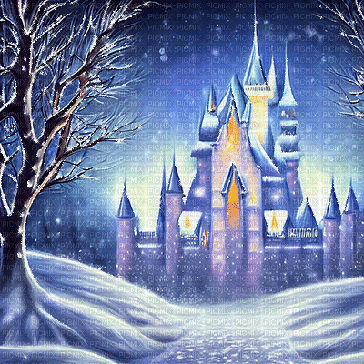 kikkapink winter fantasy castle background - Free animated GIF