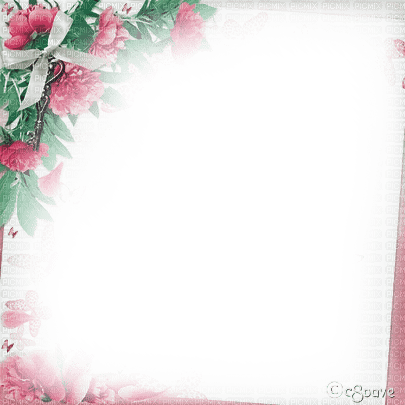 soave frame vintage flowers bow vintage pink green - ilmainen png