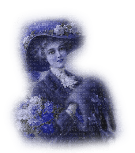 dolceluna woman blue femme vintage hat - δωρεάν png