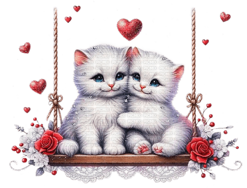 st. Valentine cats by nataliplus - png gratuito