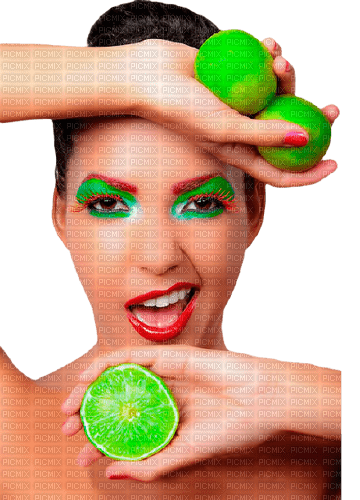 Kaz_Creations Woman-Femme-Fruit-Lime - kostenlos png