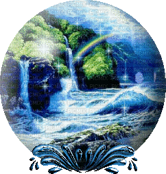 waterfall globe - Ilmainen animoitu GIF