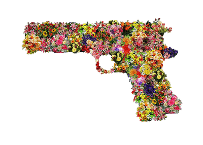 Kaz_Creations Deco  Flowers Gun - 免费PNG