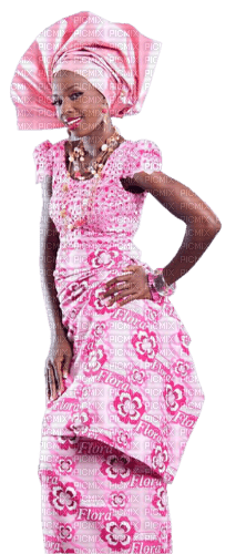 african woman pink - Free PNG