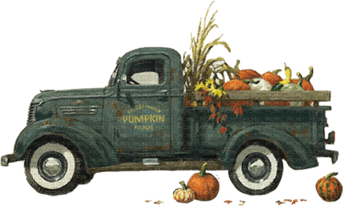 Autumn harvest truck Bb2 - zdarma png