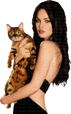Woman with a cat - Animovaný GIF zadarmo