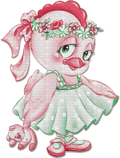 soave deco easter chick  vintage  pink green - фрее пнг