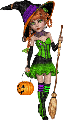 Kaz_Creations Deco Halloween Dolls - zdarma png