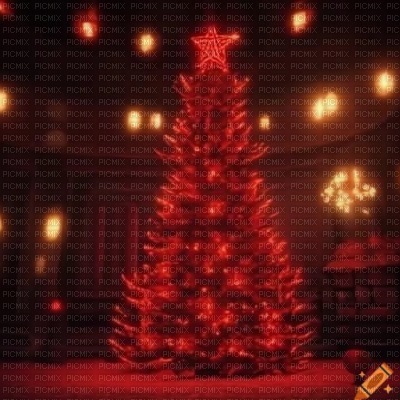 Red Christmas Tree - png ฟรี