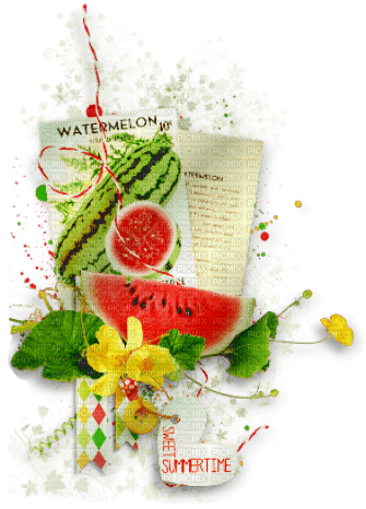 Summer watermelon scrap deco [Basilslament] - Free PNG