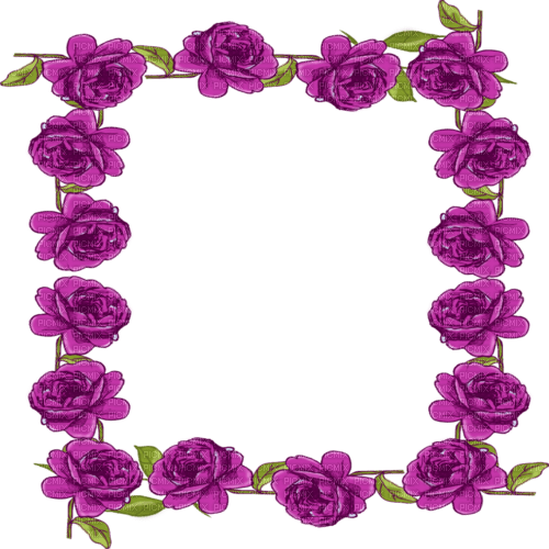 frame roses purple dolceluna - PNG gratuit