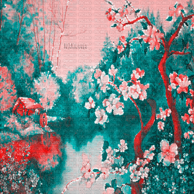 Y.A.M._summer landscape background flowers - Безплатен анимиран GIF