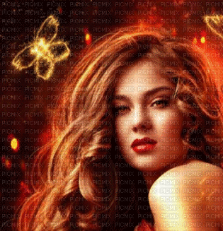 Woman - fire - Free animated GIF