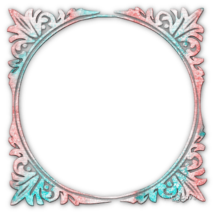 soave frame vintage circle art deco pink teal - ilmainen png